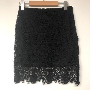 Panhandle Black Lace MIDI Skirt